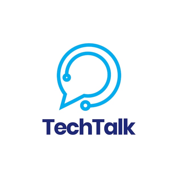 Chat talk consulting modern technology connecting minimal logo design vector