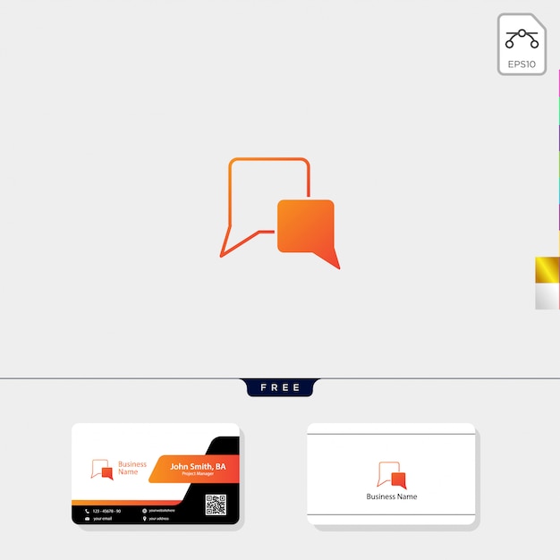 Chat talk logo e modello di biglietto da visita
