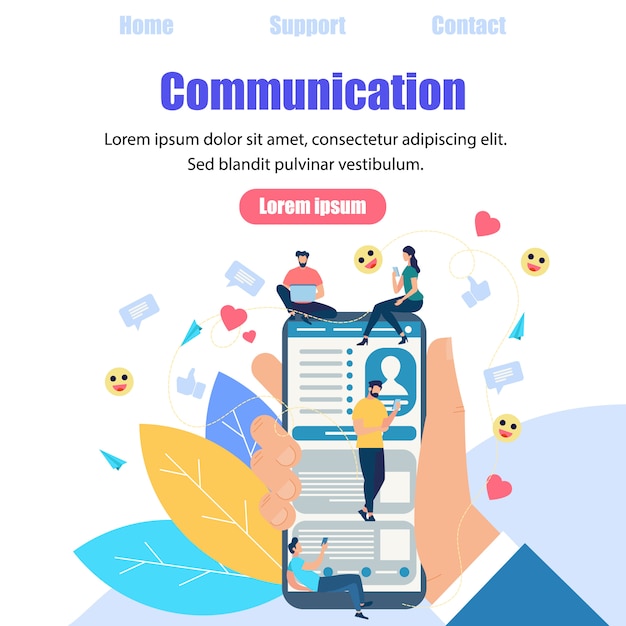Общение в чате молодых людей, использующих гаджеты. интернет