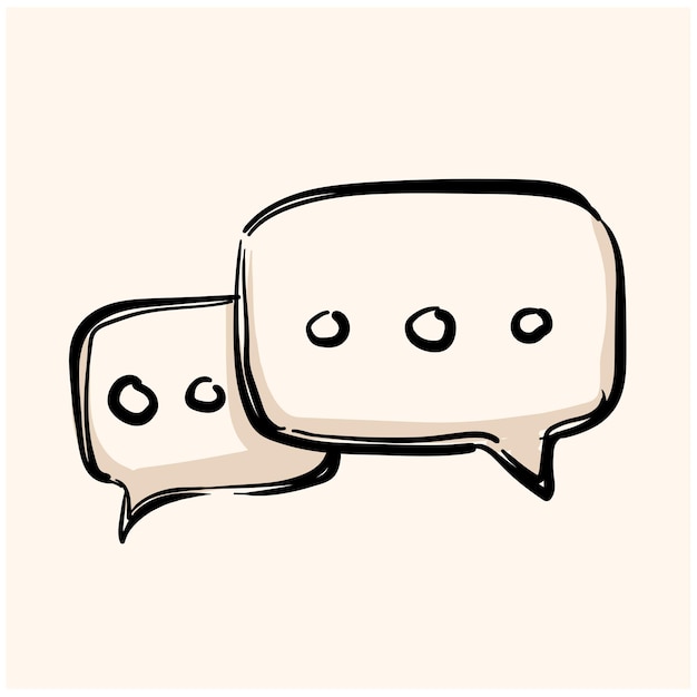Chat teken pictogram in doodle schetslijnen Communicatiegesprek sociale zakelijke media wereldwijd