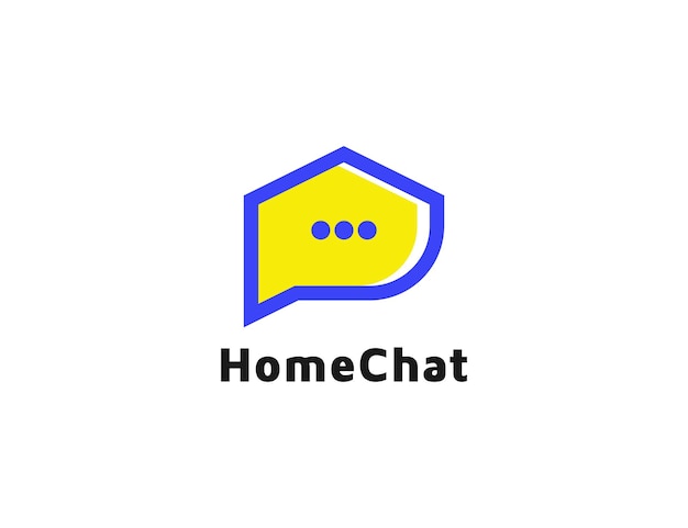 Chat thuis logo ontwerp illustratie