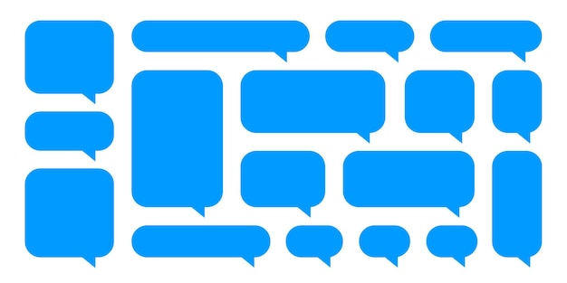 Chat toespraak blauwe zeepbel set Chat messenger SMS tekstframe vectorillustratie