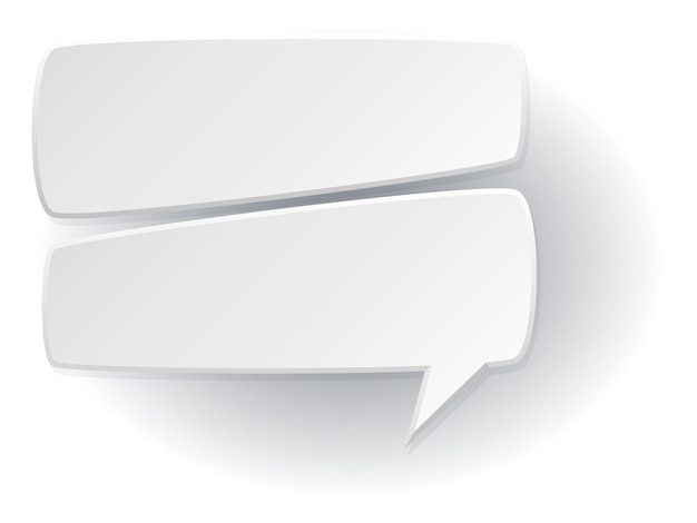 Chatbericht. Blanco tekstballon van wit papier