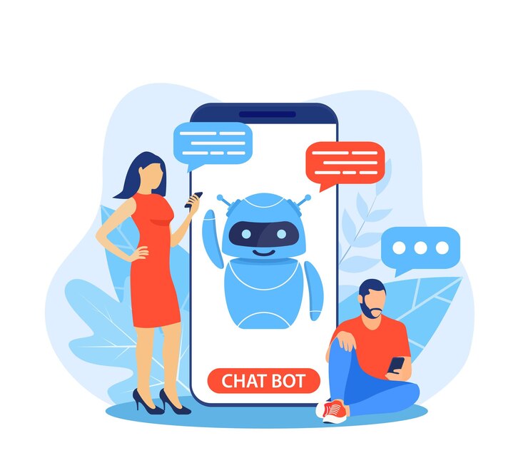 Vector chatbot ai and customer service concept. 