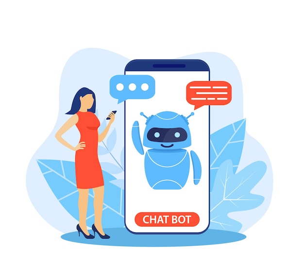 Vector chatbot ai en klantenservice concept.