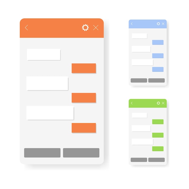Chatbot app mobile helper concetto di design piatto di finestre di dialogo comunicazione sociale in chat vettore