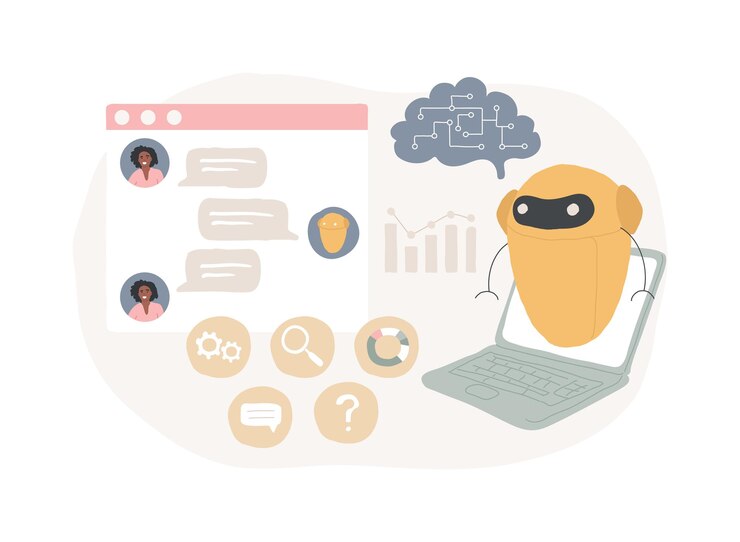 Vector chatbot artificial intelligence isolated concept vector illustration