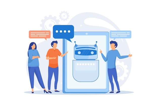 Chatbot artificial intelligence talkbots service interactive agent support concept illustration