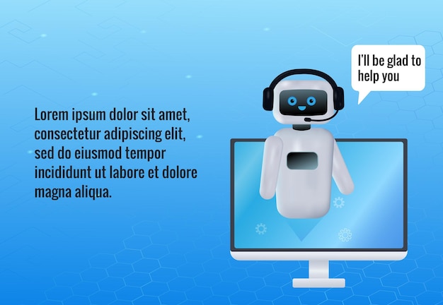 Chatbot-assistent in robotvorm met kunstmatige intelligentie in 3D-stijl