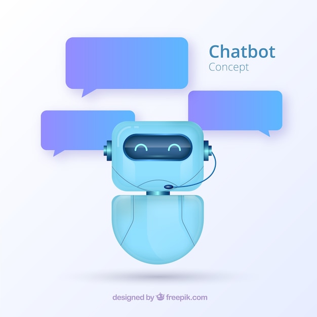 Vector chatbot concept achtergrond in realistische stijl