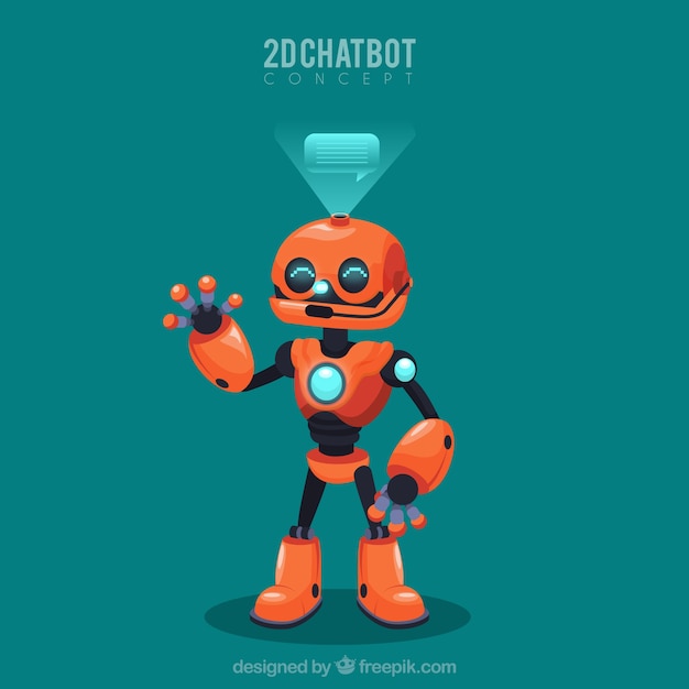 Vector chatbot concept background with robot