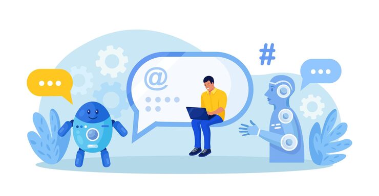 Vector chatbot conversation with clients chat bot chatting optimizing language models for dialogue artificial intelligence robot answer questions generate refinement conversation provide smart solution