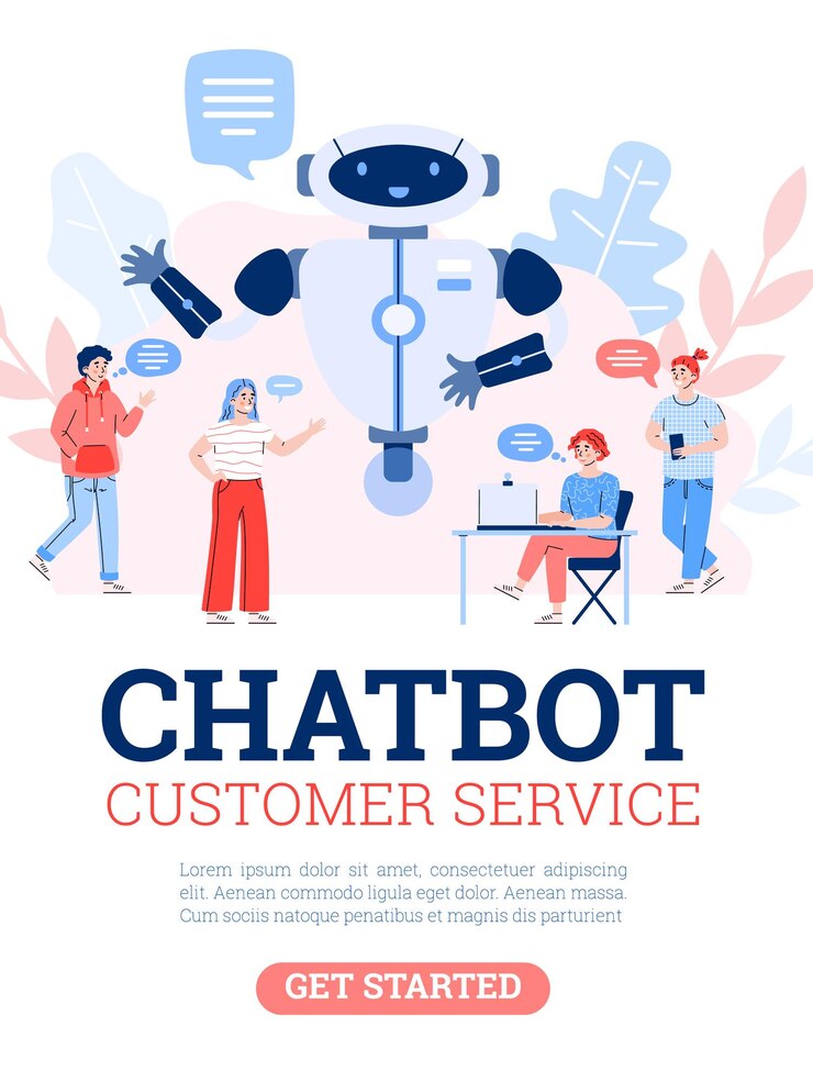 Vector chatbot customer service a vector banner or poster with text
