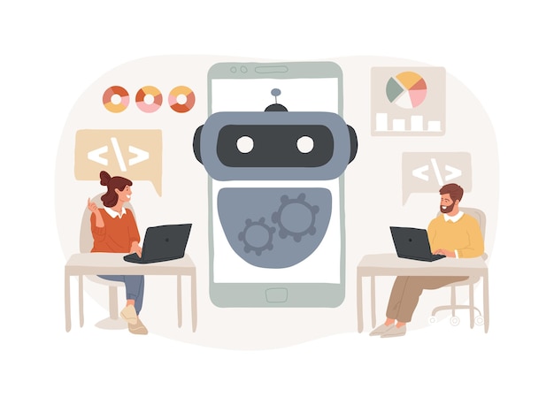 Chatbot development platform isolated concept vector illustration