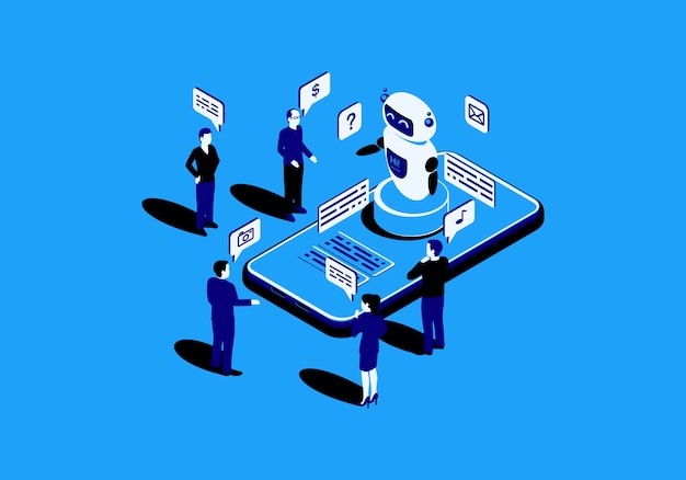 Chatbot flat isometric