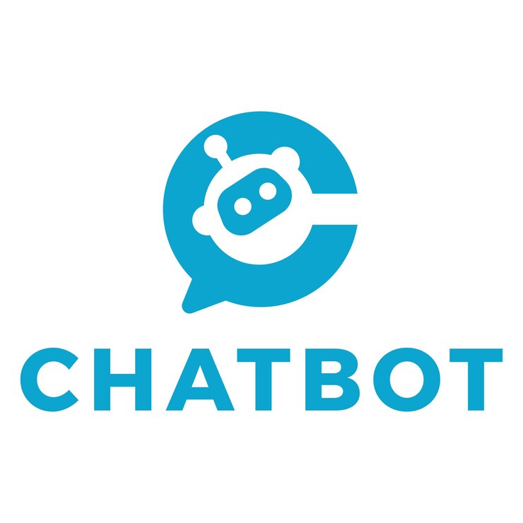Vector chatbot flat minimalist logo design