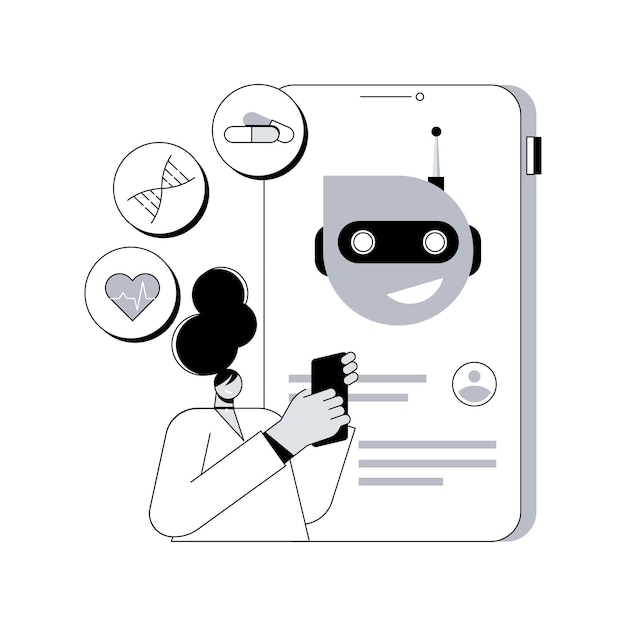 Chatbot in healthcare abstract concept vector illustration