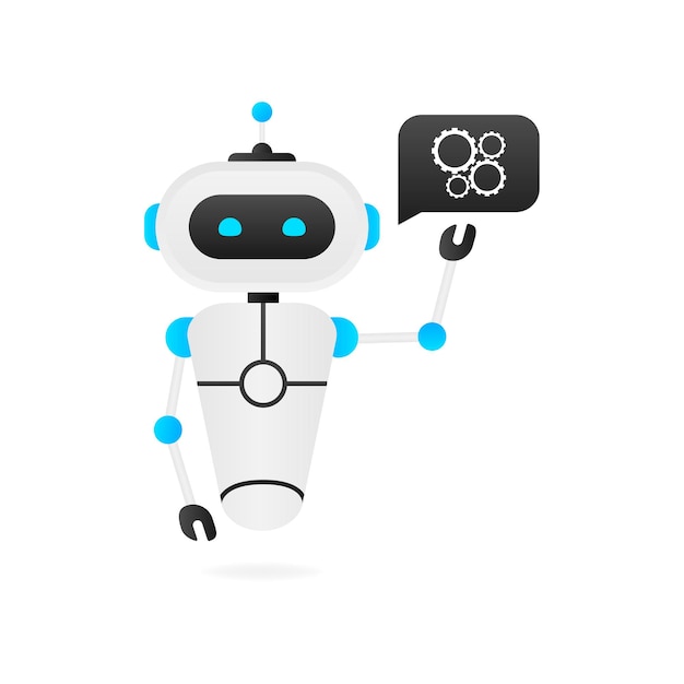 Chatbot icon concept chat bot o chatterbot robot assistenza virtuale del sito web