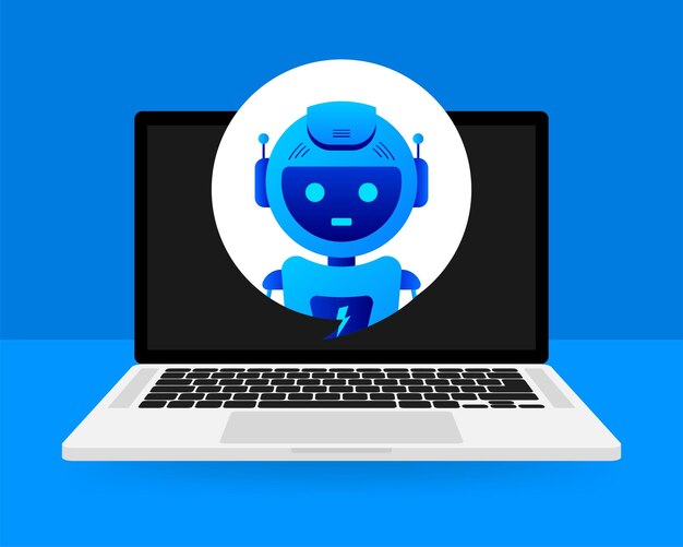 Концепция значка чат-бота чат-бот или чат-бот Robot Virtual Assistance Of Website