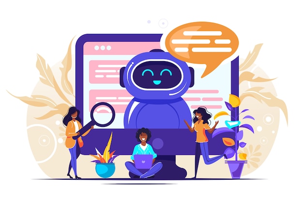 Vector chatbot illustratie