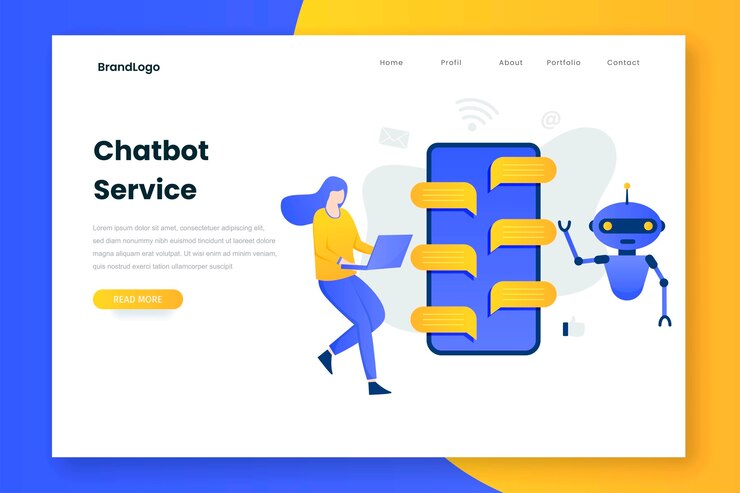 Vector chatbot illustration landing page
