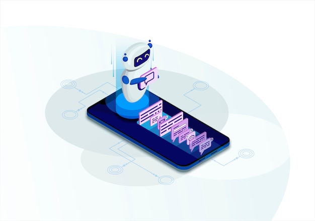 Vector chatbot isometric illustration