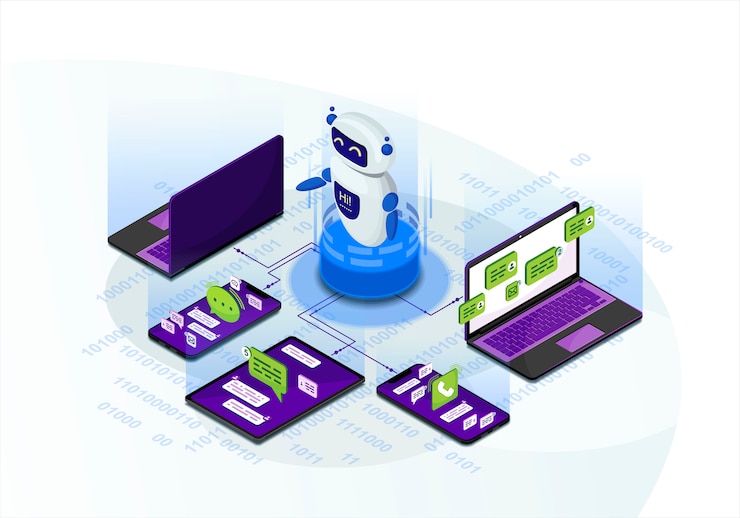 Vector chatbot isometric vector illustration