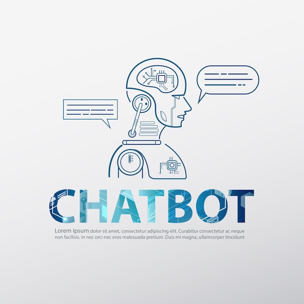 Chatbot-logo met robotachtige kunstmatige intelligentie