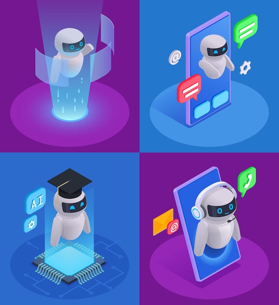 chatbot messenger design set