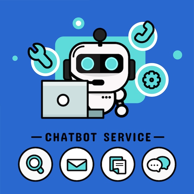 Vector chatbot met hoofdtelefoon. call centre vector, modern vectorontwerp