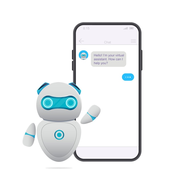 Vettore applicazione mobile chatbot