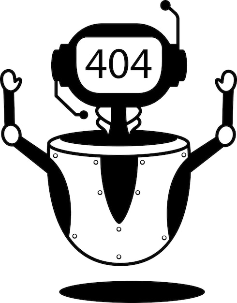 Chatbot niet gevonden fout 404 concept HTTP 404 serverstoring vector pictogram ontwerp chatterbot