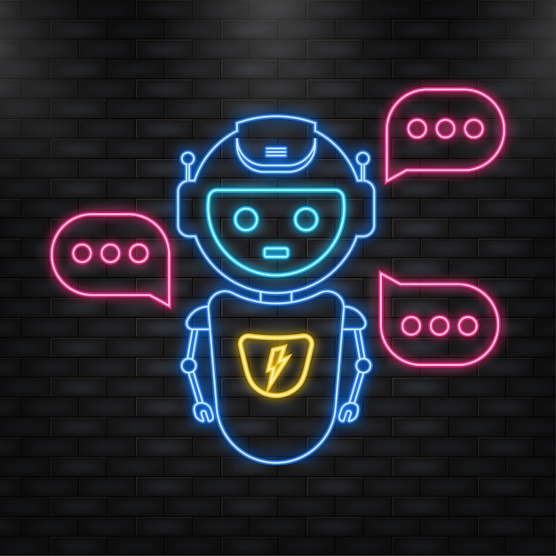 Chatbot pictogram concept chat bot of chatterbot Robot virtuele assistentie van website of mobiel