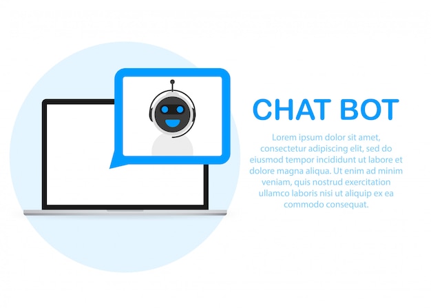 Chatbot pictogram concept, chat bot of chatterbot.