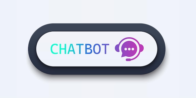 Chatbot 기호와 함께 3D 버튼: 앱 및 웹에 대한 AI UI UX 디자인 요소와 함께 고객 지원 서비스 터 일러스트레이션