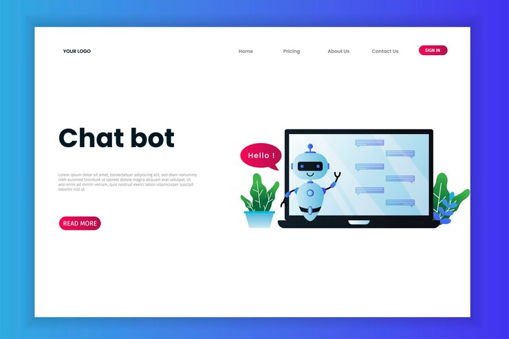 Vector chatbot technology website template