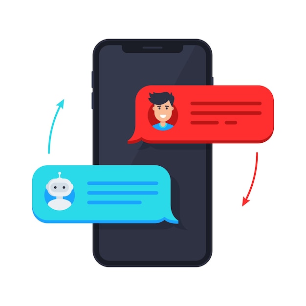 Vector chatbot vector flat icon concept