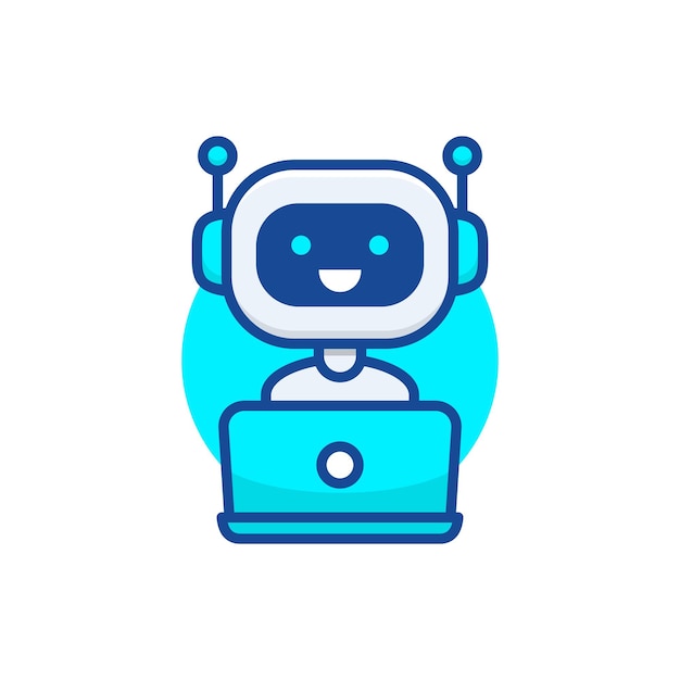 Chatbot vector flat line icon