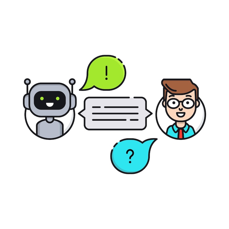 Vector chatbot 벡터 플랫 라인 그림 개념