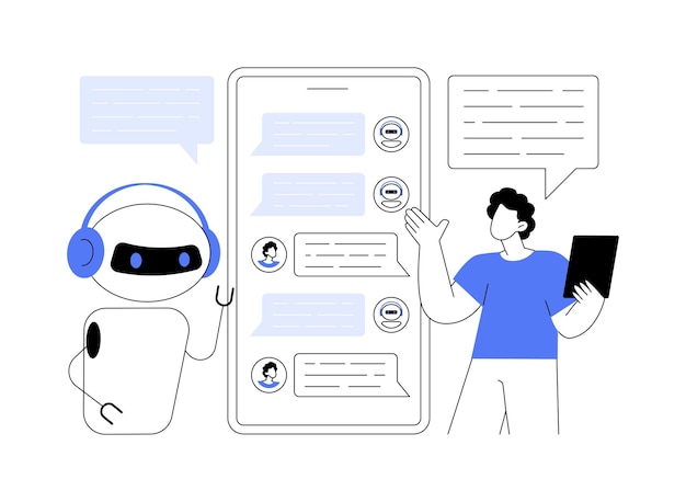 Chatbot 가상 비서 추상 개념 벡터 일러스트 레이 션