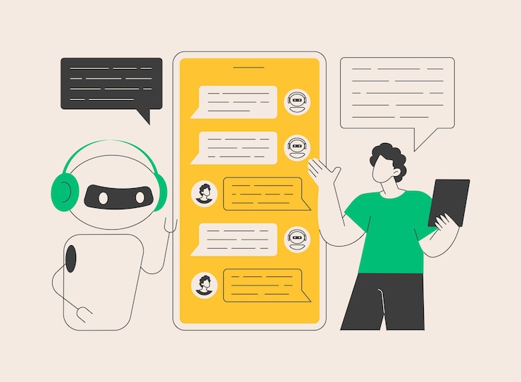 Vector chatbot virtual assistant abstract concept vector illustration
