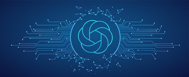 chatbot with artificial intelligence language model of open ai for conversation technological network connection of lines with points internet network
