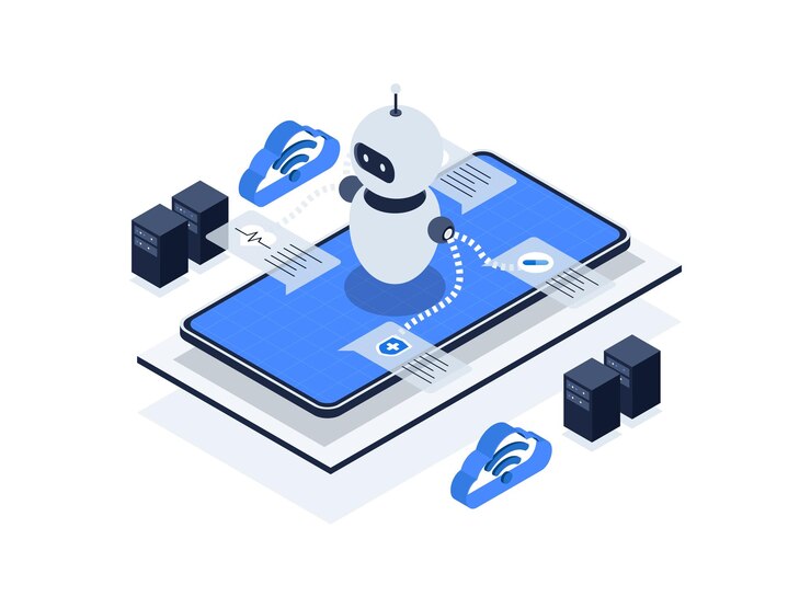Vector chatbots in healthcare for improved patient engagement and communication artificial intelligence in healthcare isometric illustration