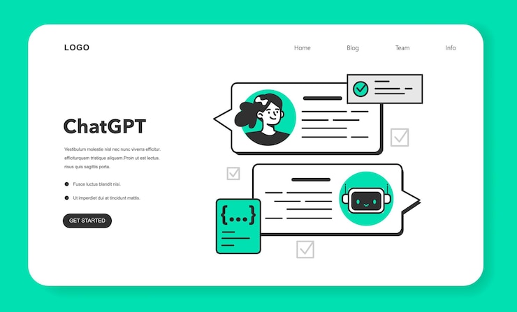 Vector chatgpt web banner or landing page online communication with artificial