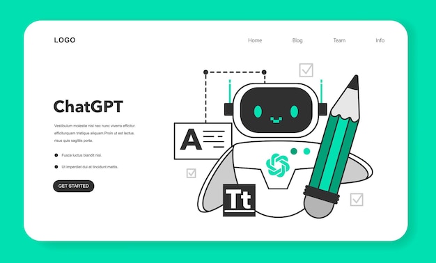 Banner web chatgpt o pagina di destinazione comunicazione online con artificiale
