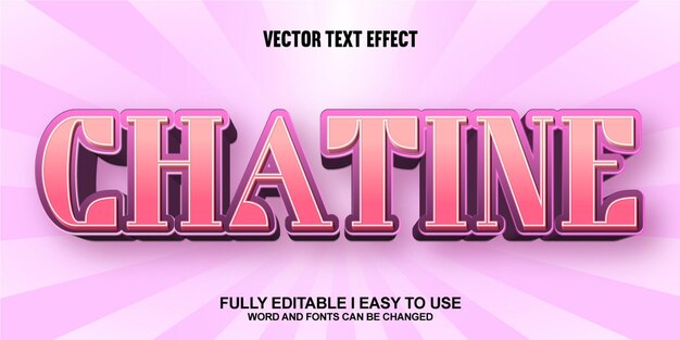 Chatine полностью редактируемый 3D векторный текстовый эффект