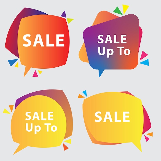 Chats ballon Sale up Banner collection Free Vector