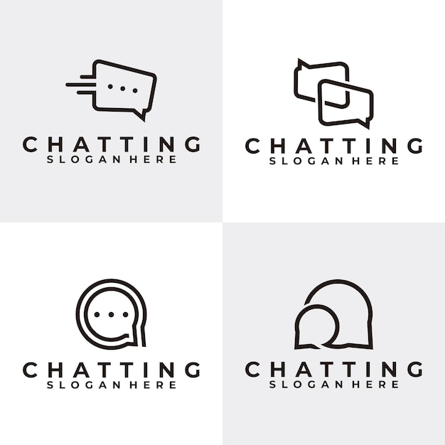 Chatten logo ingesteld pictogram vector
