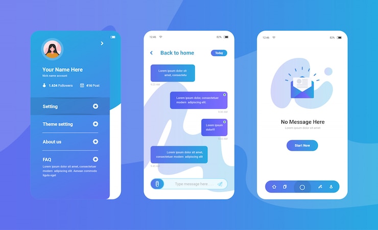 Vector chatting app user interface