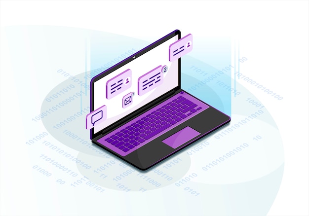 Chatting isometric vector illustration